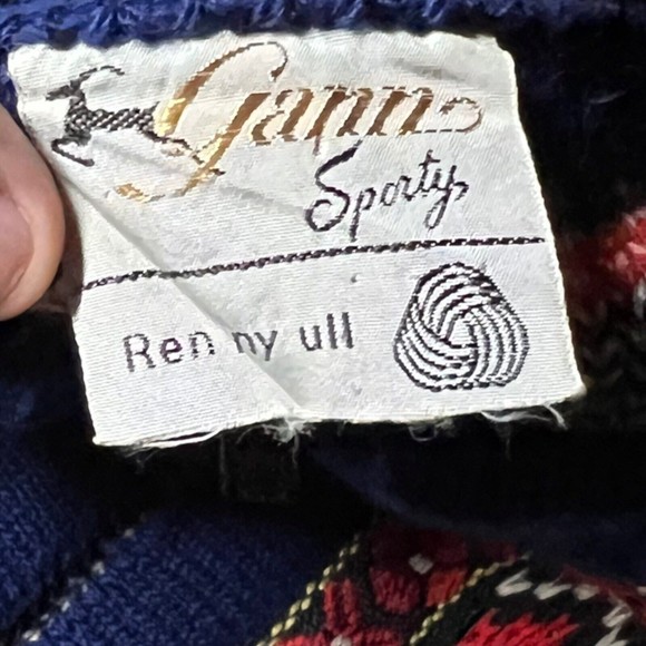 Vintage Gann Sporty Ren Ny Ull Knit Blue Cardigan Sweater Metal Hooks Women’s 50 - Picture 10 of 10